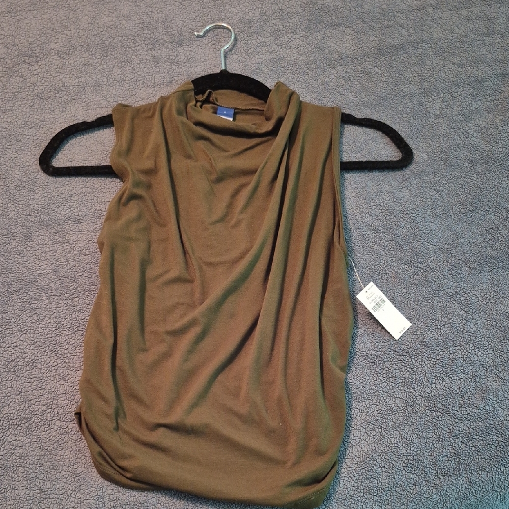 Green Ruched Sleeveless Tank Top